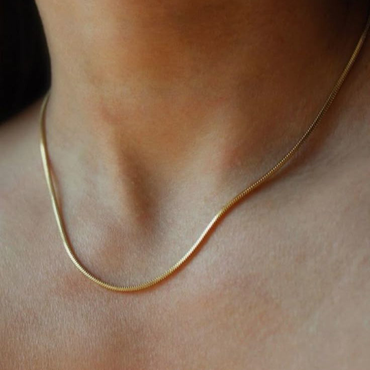 Pure Gold-Plated 925 Sterling Silver Snake Chain Unbreakable