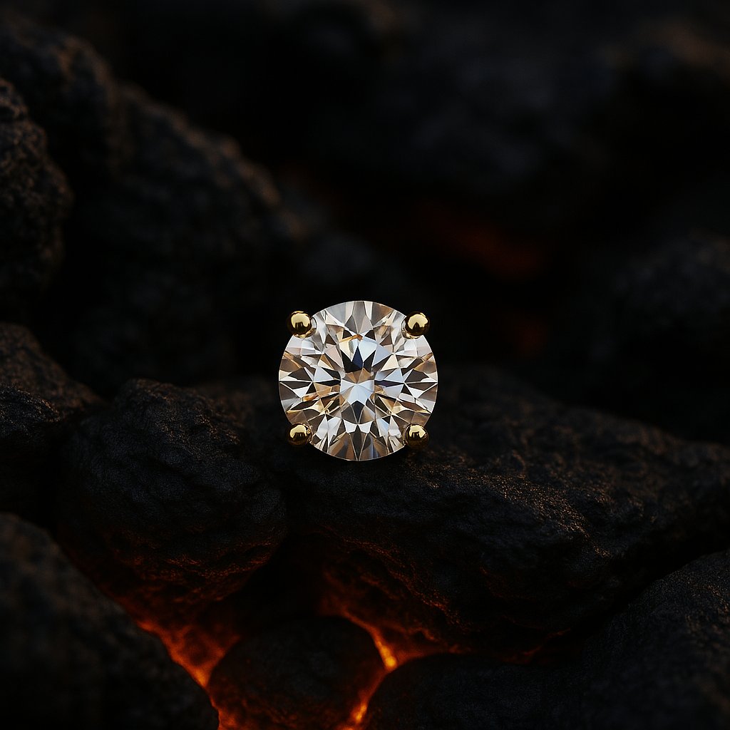 Diamond Earring for Men mm Moissanite Gold Plated – Zariya