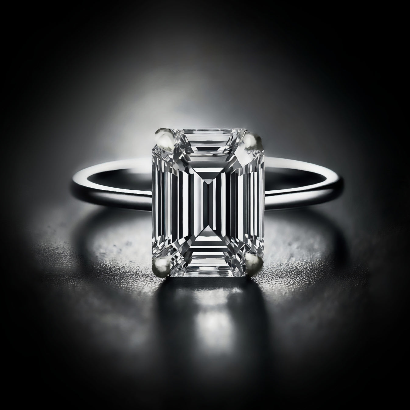 Baguette cut rectangular diamond ring 