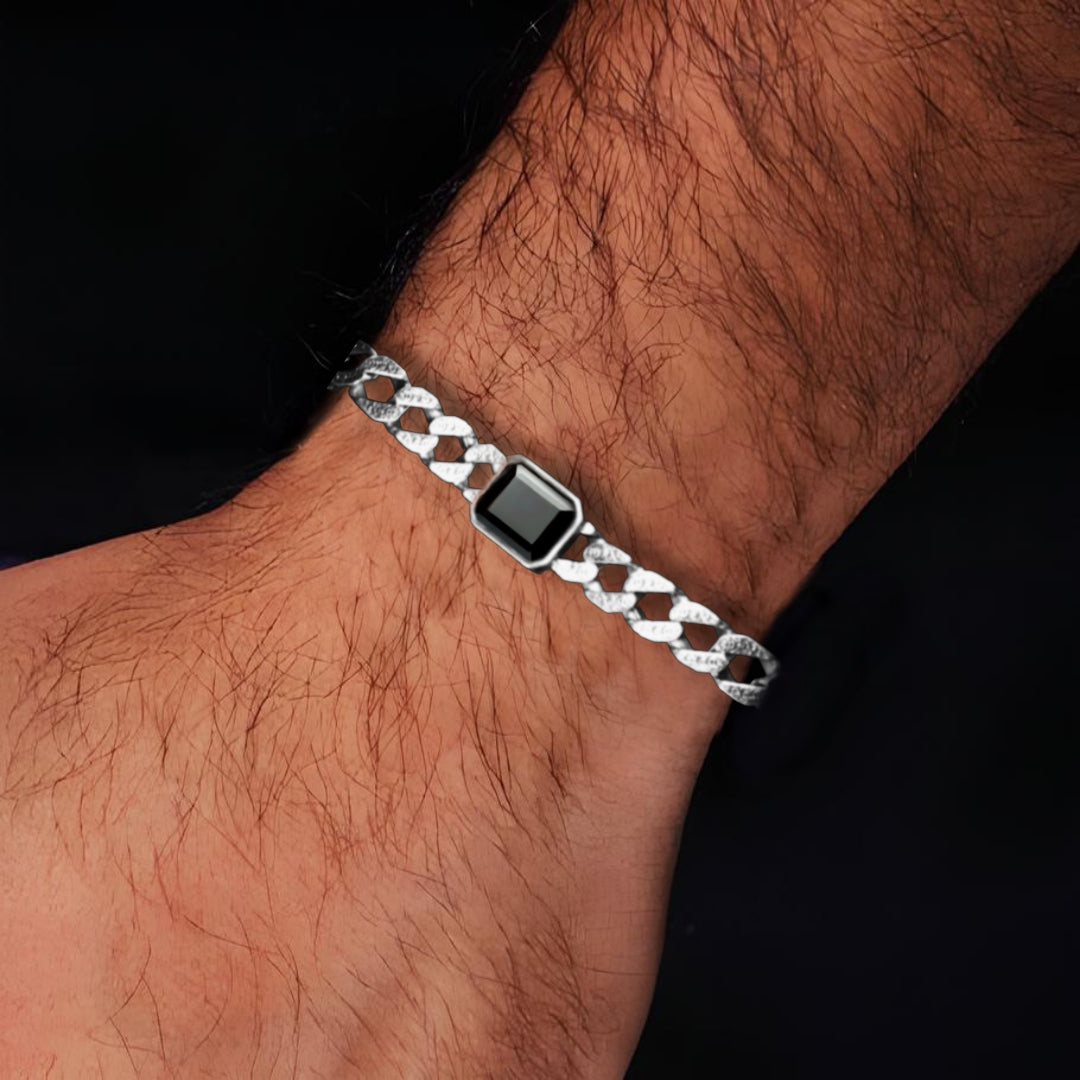 Black Stone Bracelet for men