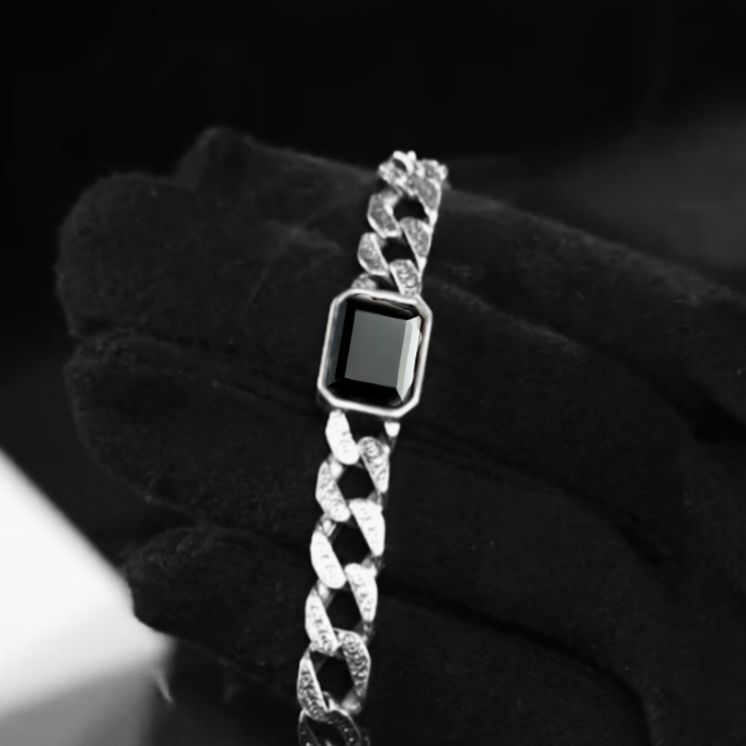 Black diamond bracelet chain for men 