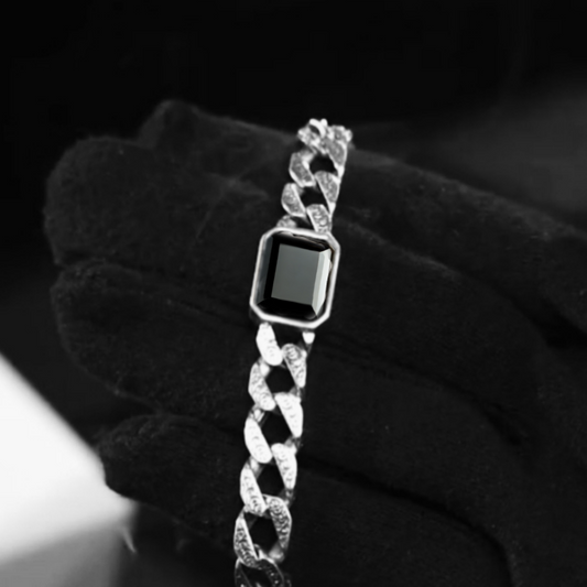 Black diamond bracelet chain for men 