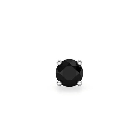 Black diamond silver stud