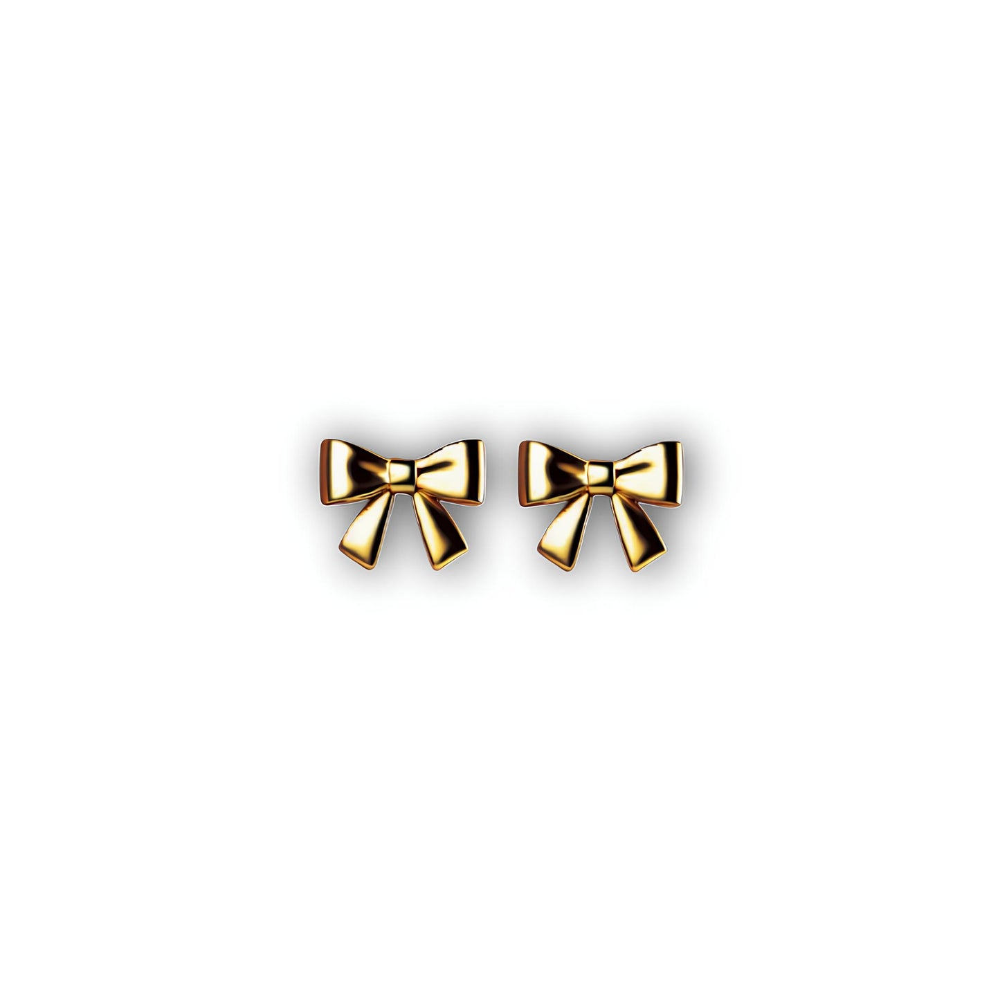 Bow earrings gold plated for girls 