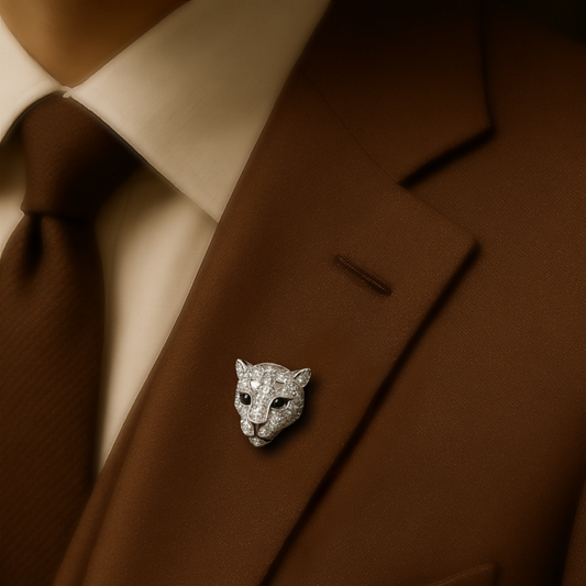 Brooch luxury piece sterling silver Moissanite Diamond 