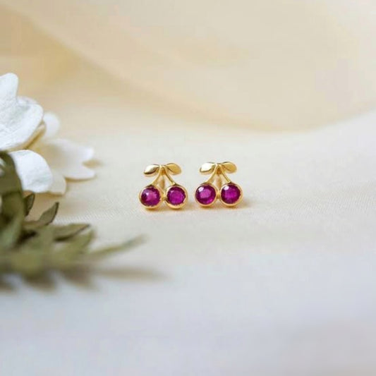 Cherry earrings studs