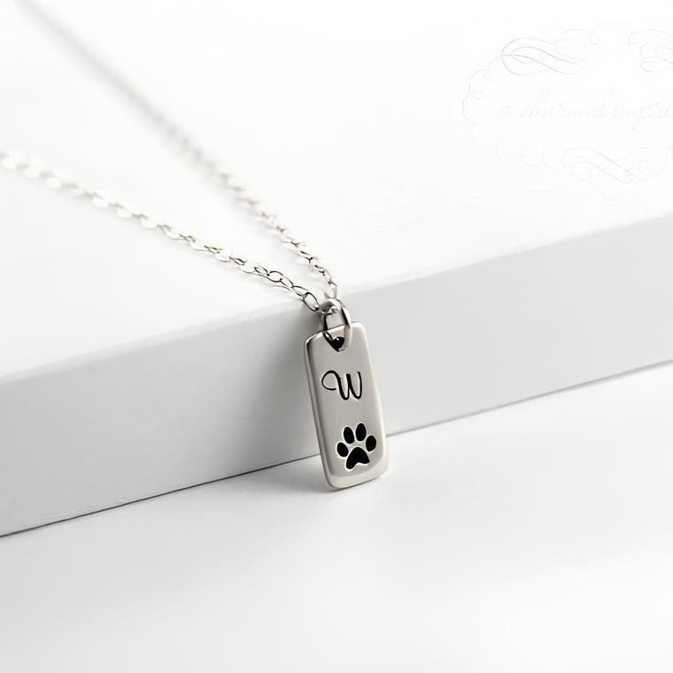 Customized dog name initial necklace 