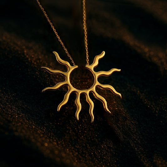 Dainty_Sunburst_Necklace_Stainless_Steel_Sun_Pendant for women 