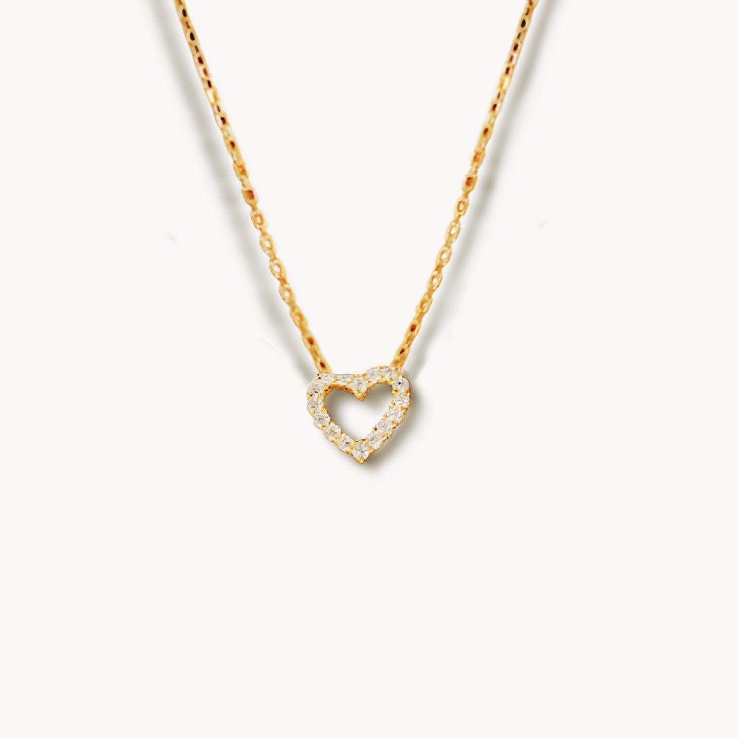 Diamond studded heart locket necklace 