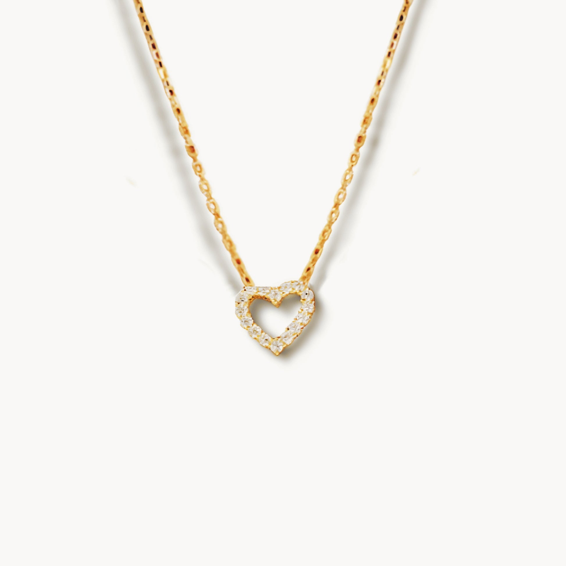 Diamond studded heart locket necklace 