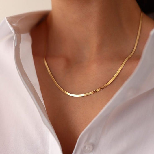 Flat chain gold chain 