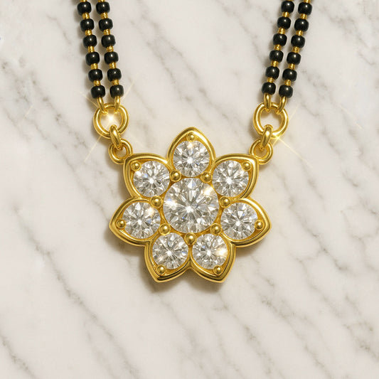 Floral Mangalsutra Gold Plated