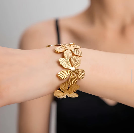 Gold_Floral_Statement_Bracelet for women 