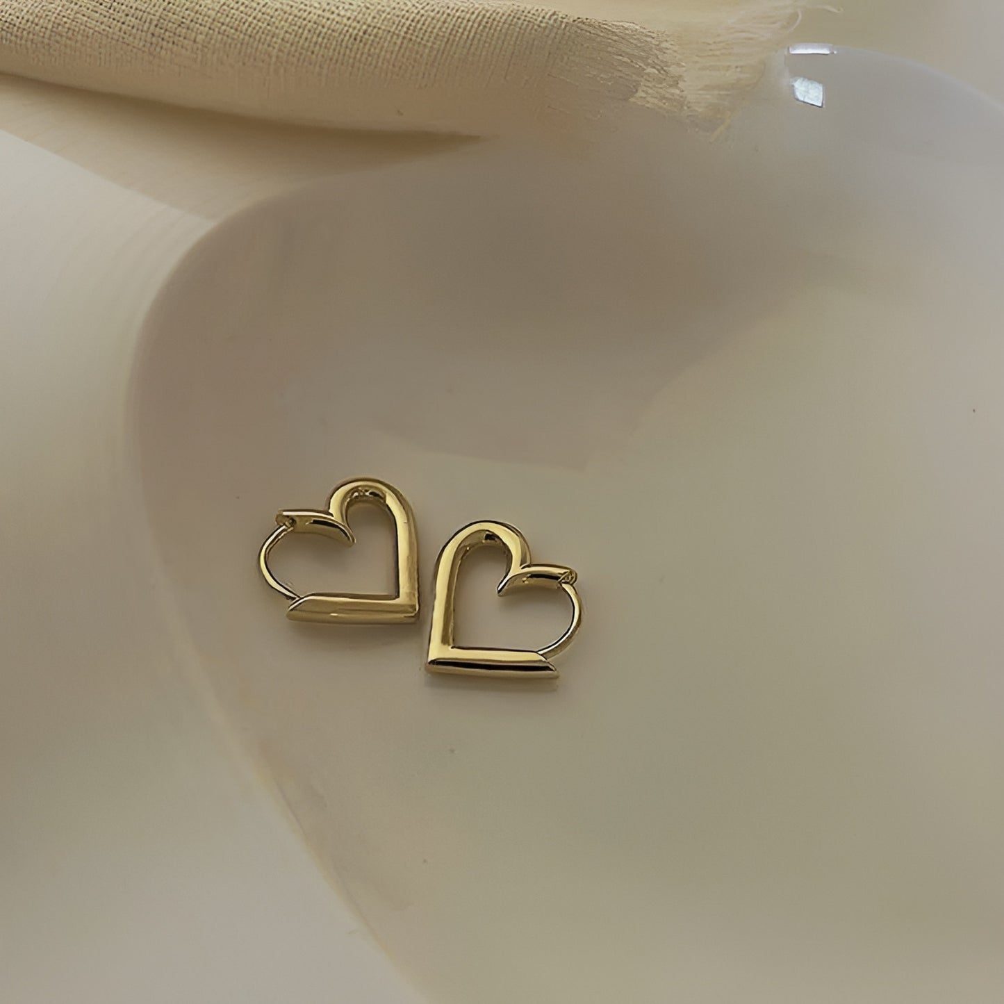 Gold Heart hoops