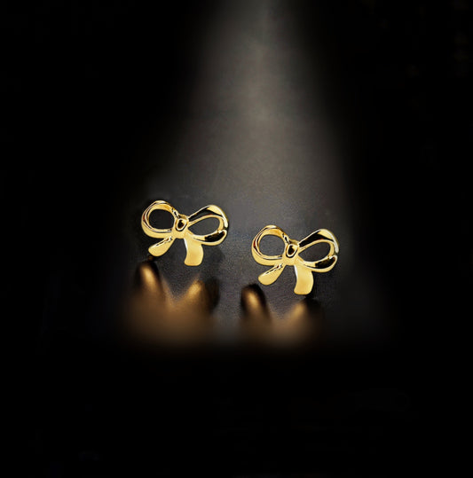 Gold bow earrings 