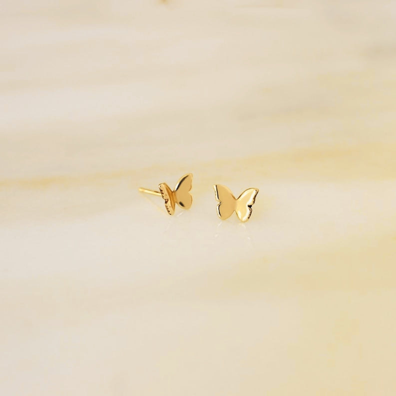 Gold butterfly earrings 