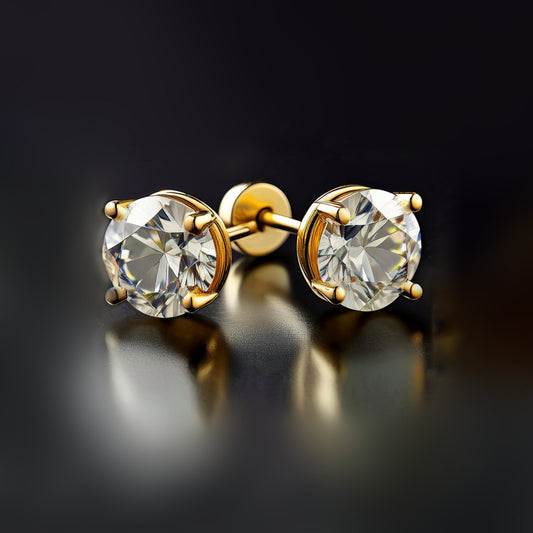 Gold diamond studs 