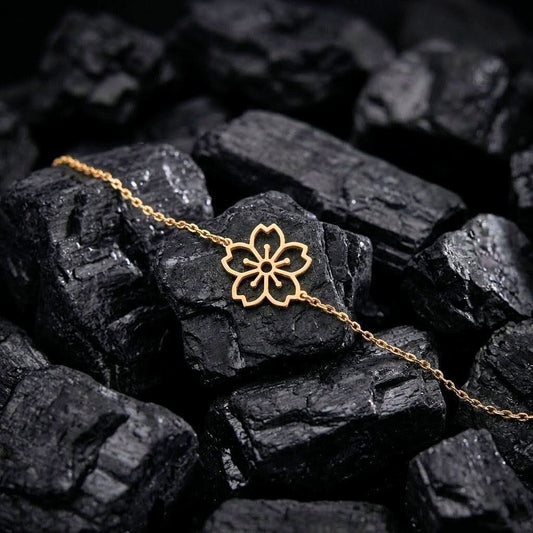 Gold flower chain bracelet 