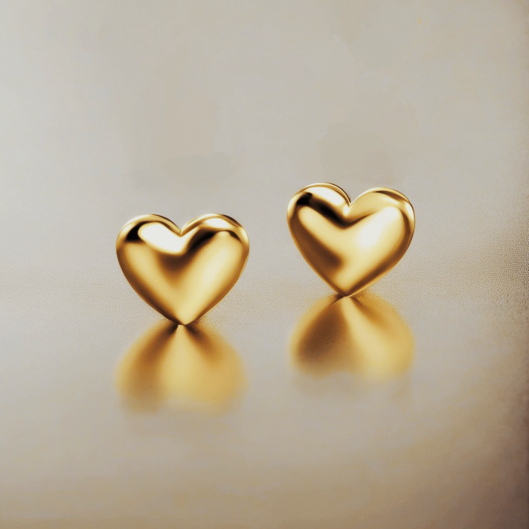 Gold heart earrings 