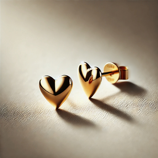 Gold heart studs 