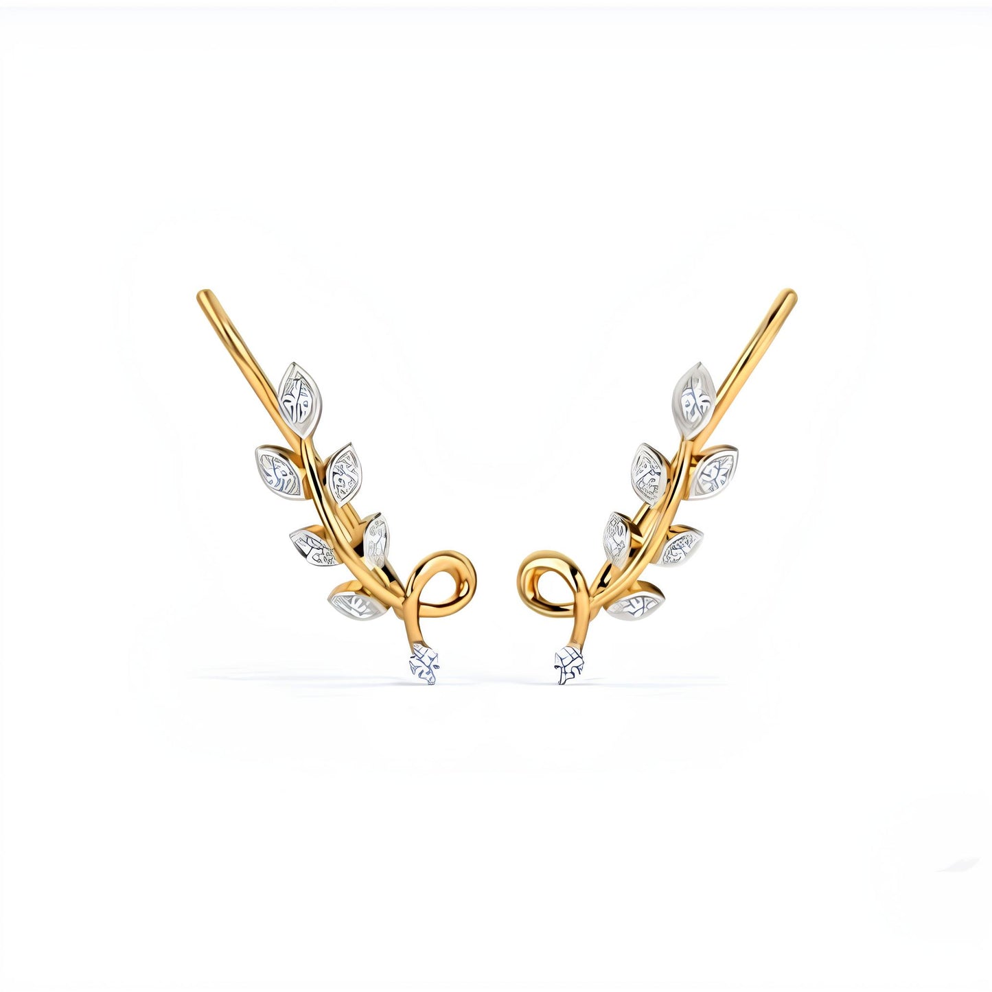 Gold plated moissanite diamond ear cuffs 