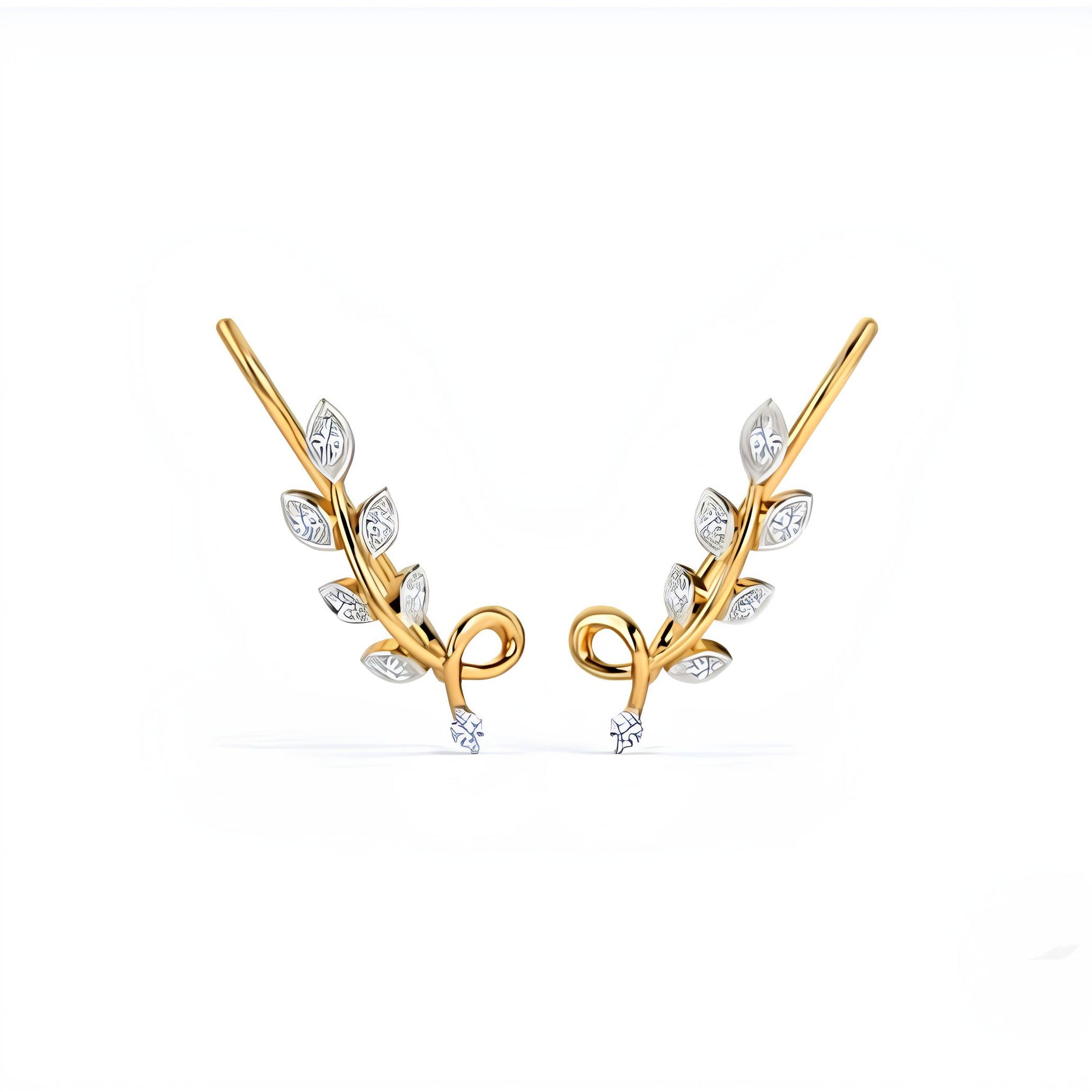 Gold plated moissanite diamond ear cuffs 