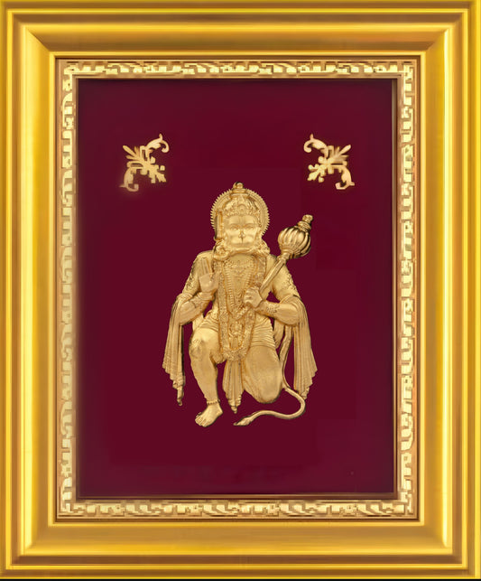 Hanuman ji gold foil painting wall art 