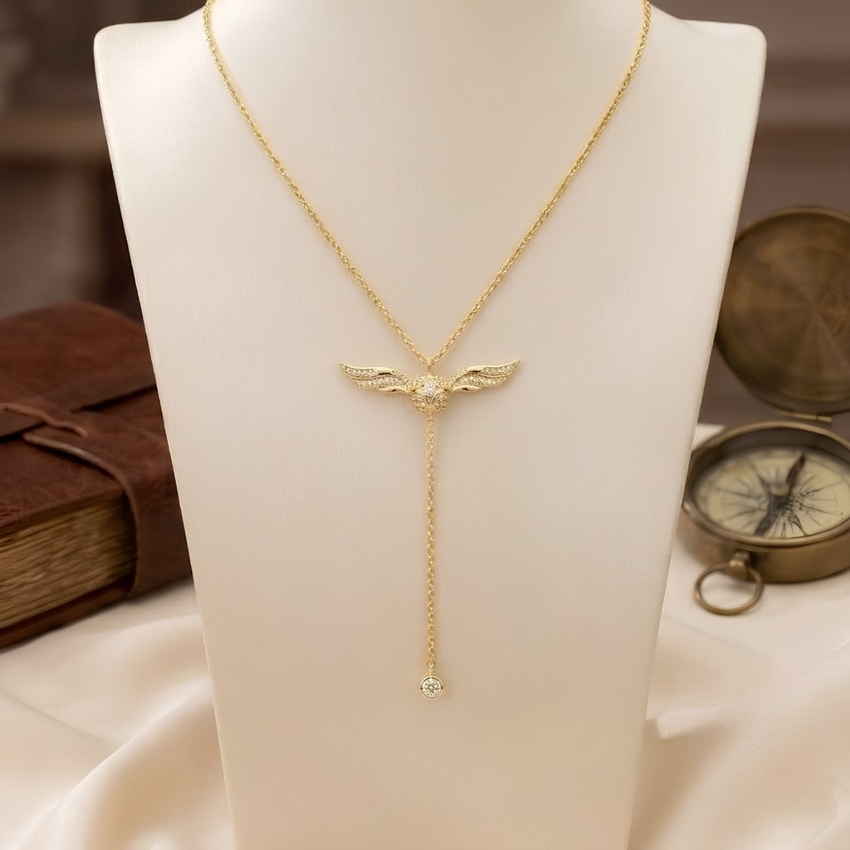 Harry Potter Necklace Gold necklace with a winged pendant