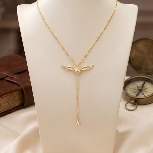 Harry Potter Necklace Gold necklace with a winged pendant