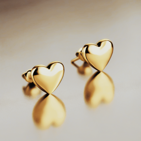 Heart Studs gold 