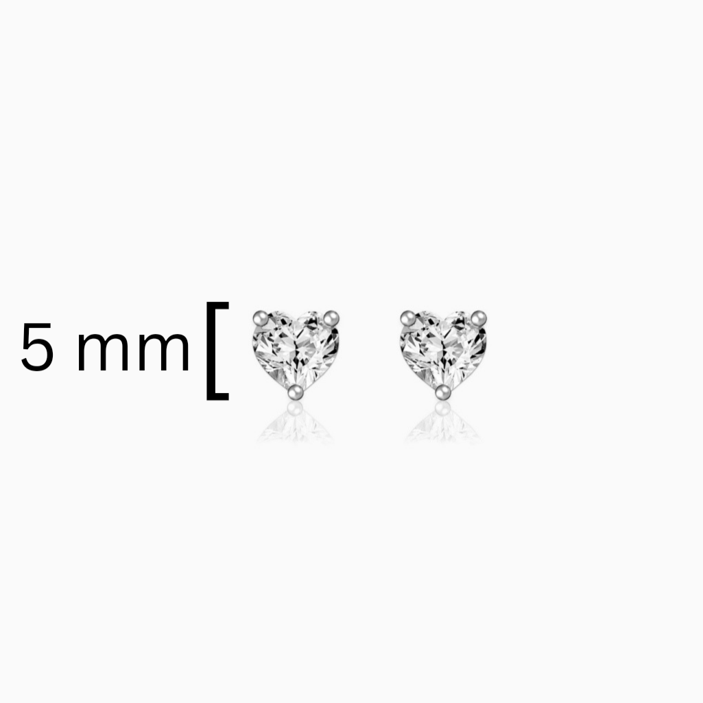 Heart moissanite diamonds earrings 5 mm