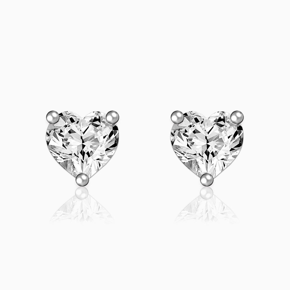 Heart moissanite diamonds earrings silstuds er 