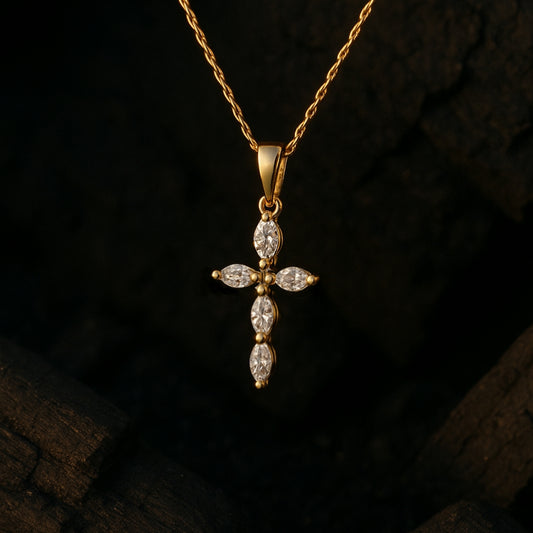 Jesus Christ Cross Gold Plated Pendant Necklace