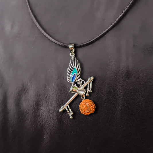 Krishna pendant silver necklace 