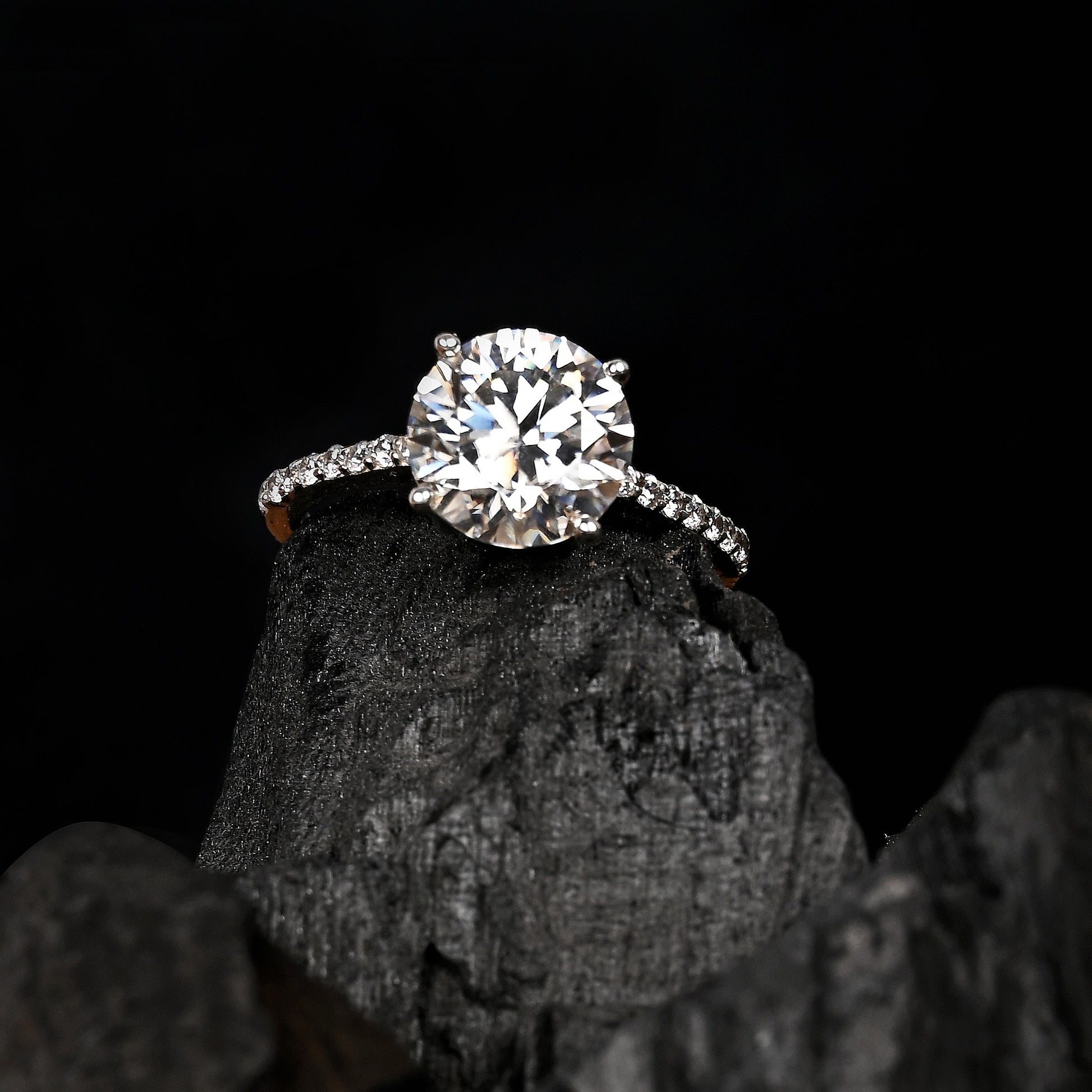 Lab Created Moissanite Diamond Silver Ring