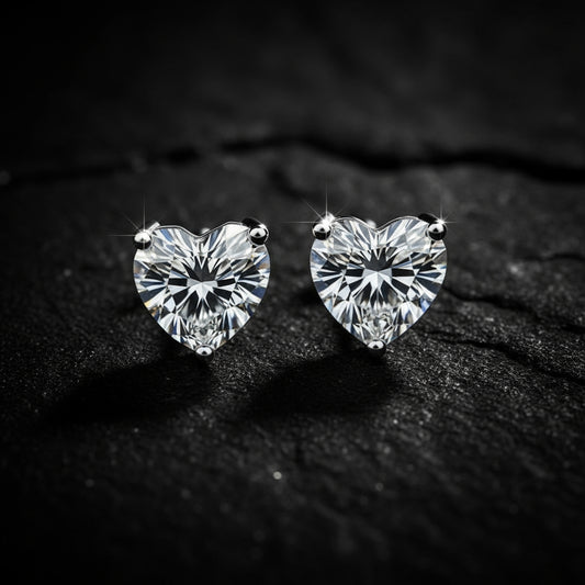 Luxury heart studs diamond earrings 
