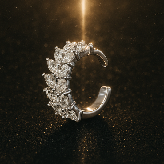 Marquise Cut Sterling Silver Helix Ear Cuff