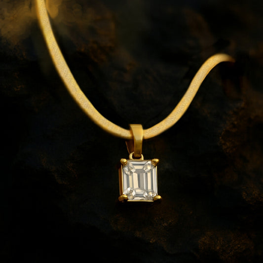 Minimalist Gold Moissanite Pendant Necklace
