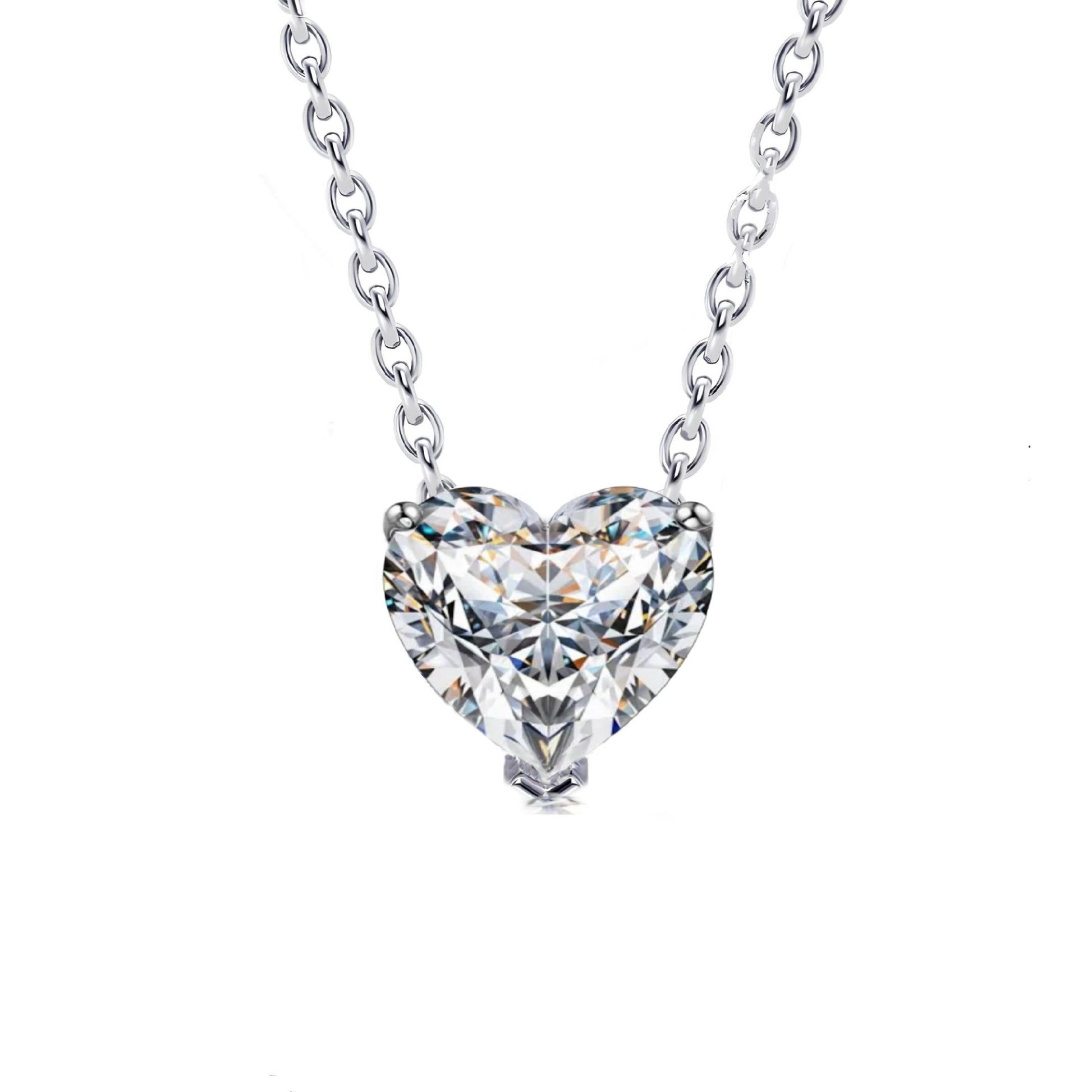 Moissanite Diamond Necklace silver 