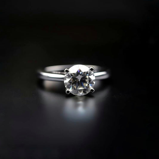 Moissanite Diamond Sterling Silver Ring