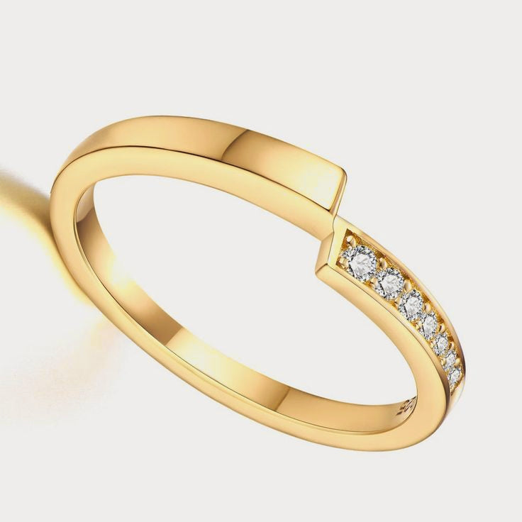 Moissanite Diamonds Gold Plated ring