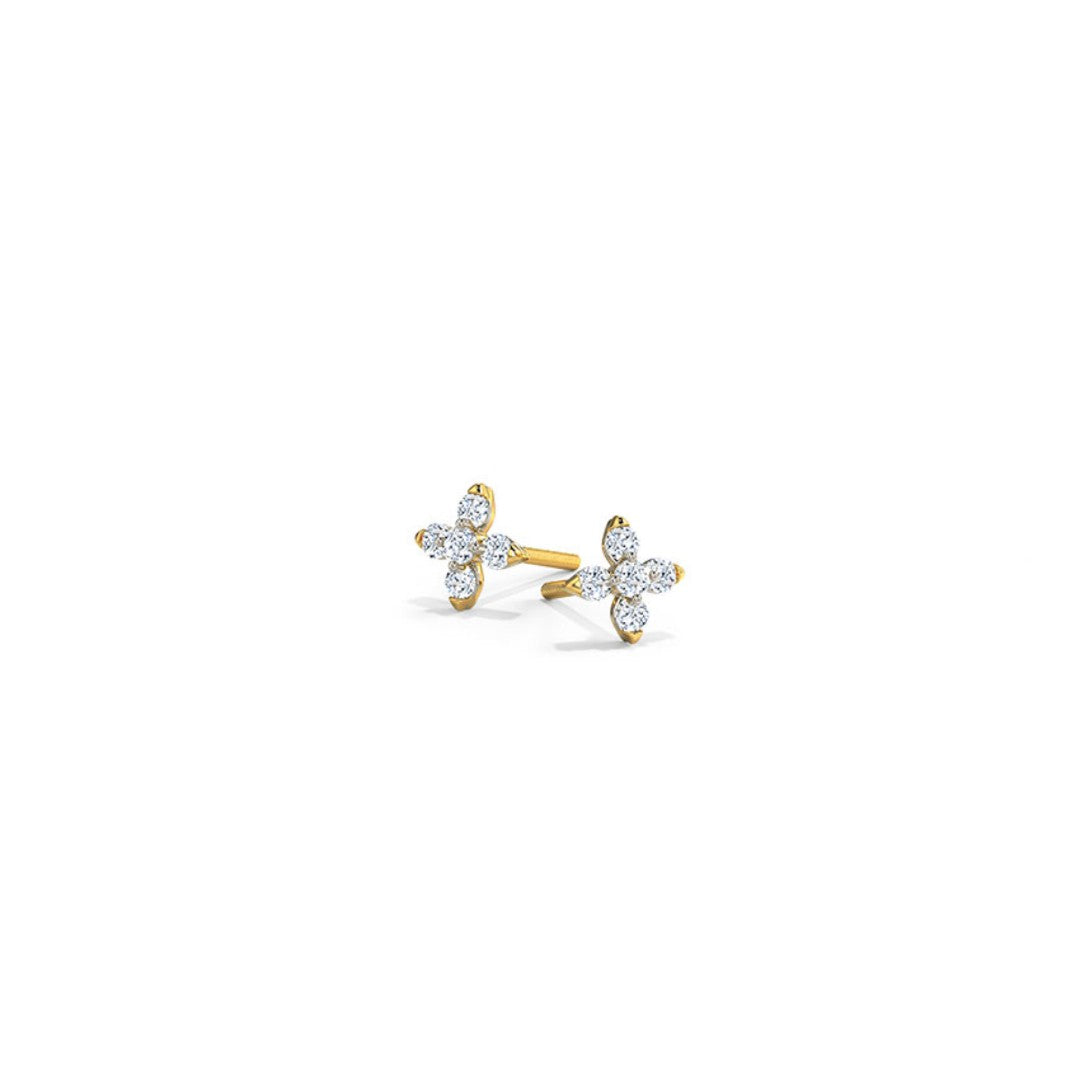 Moissanite Diamonds Gold Plated studs