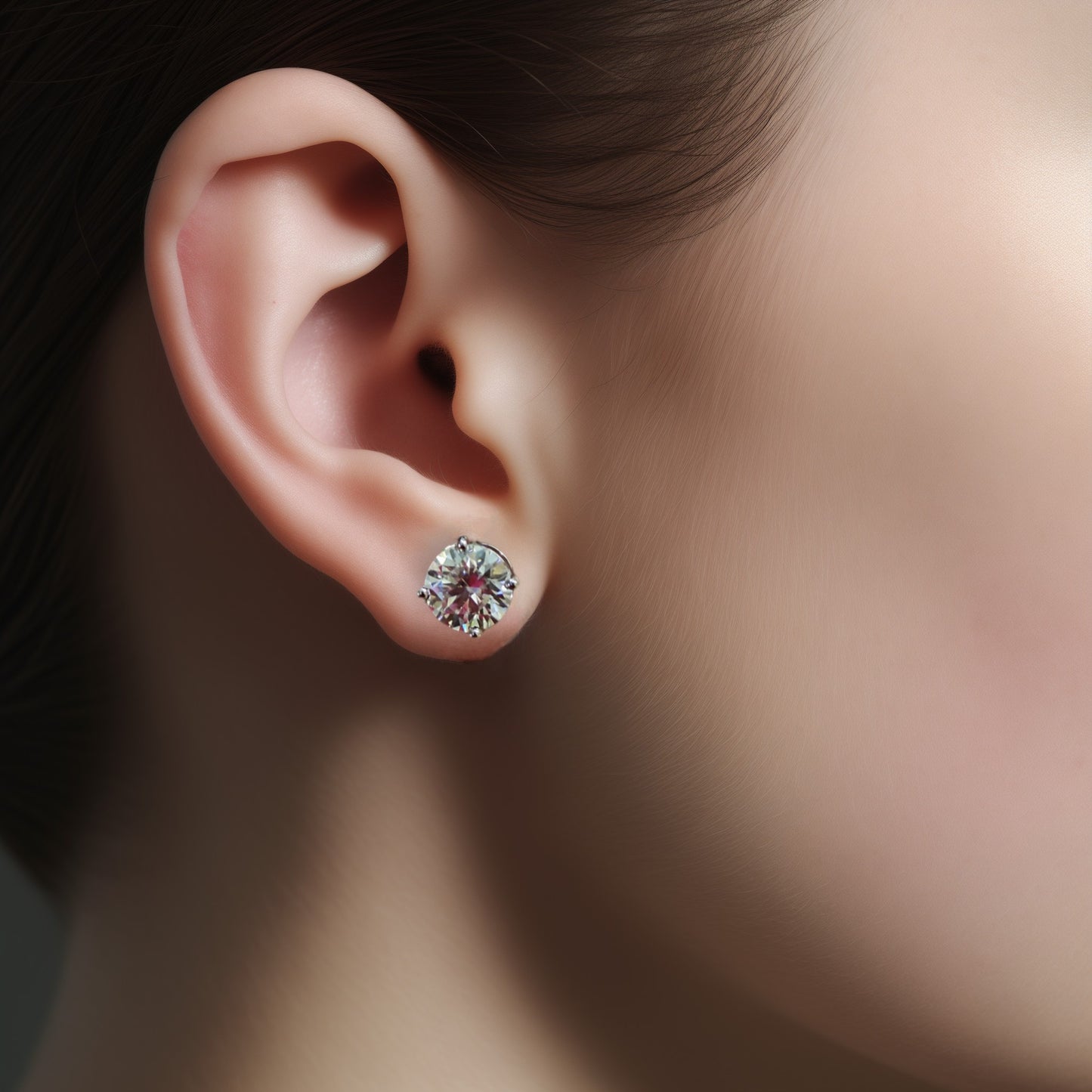 Moissanite diamond stud