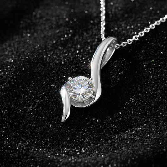 Moissanite luxury pendant necklace for women dainty silver diamond 