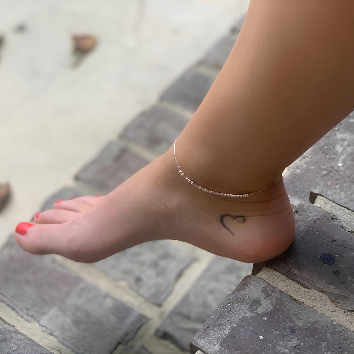 Morse code anklet for women