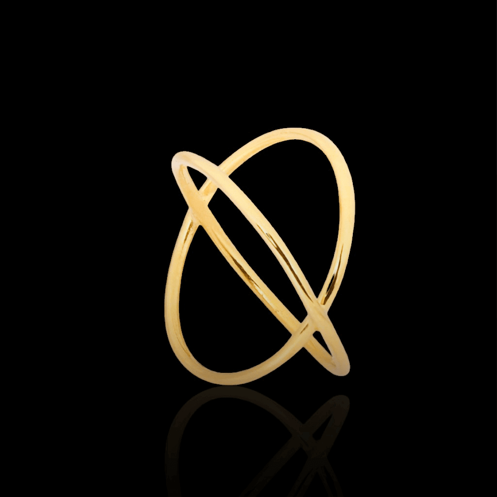 Nested 18 KT Gold Ring black