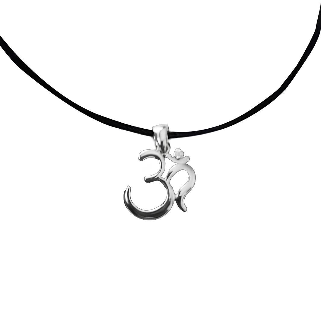 Om black thread necklace 