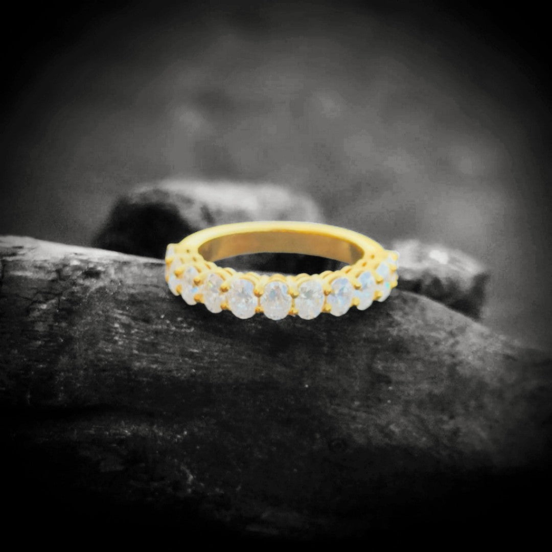 Oval cut band ring for women 