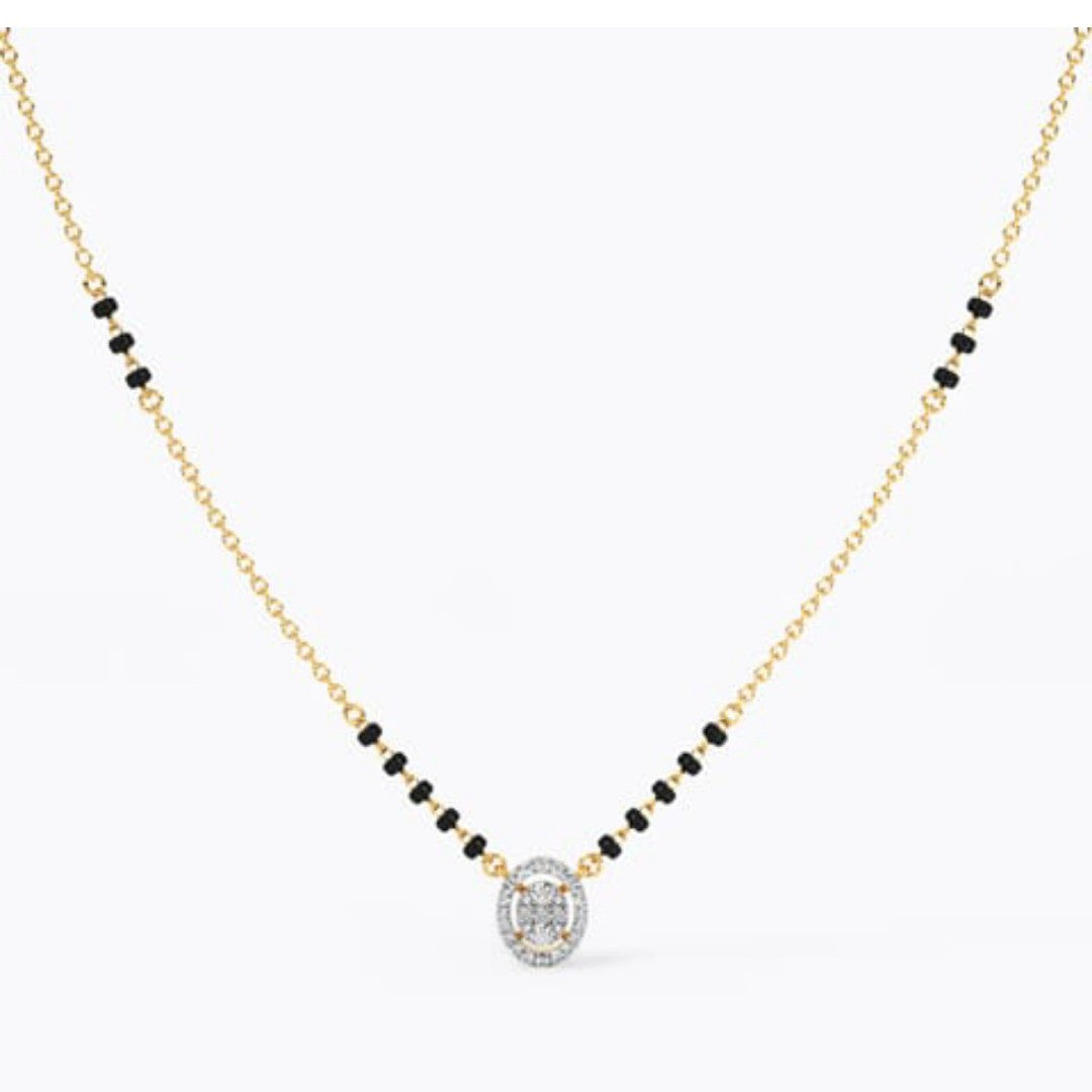 Oval cut mangalsutra 