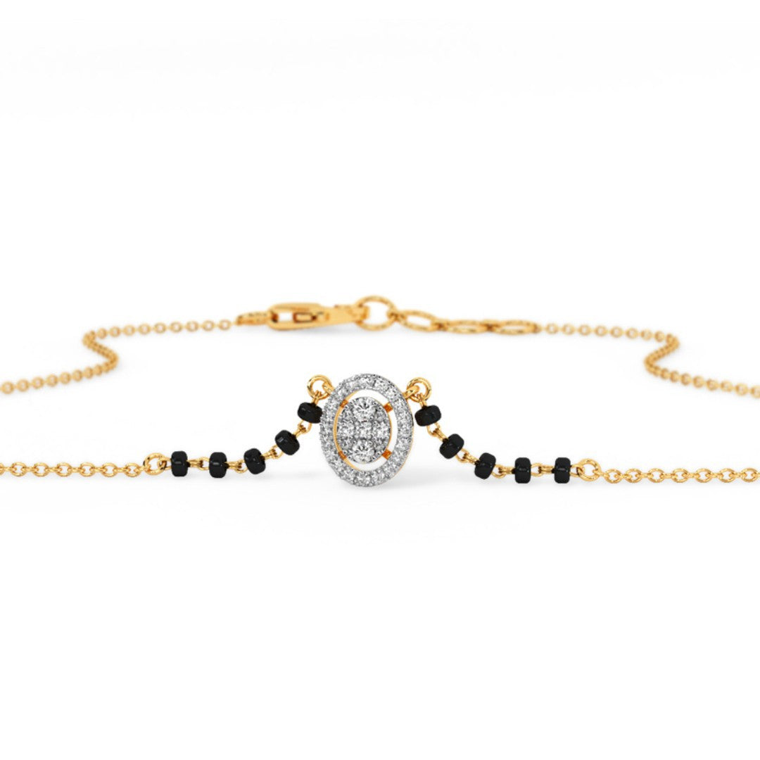 Oval cut mangalsutra for women 